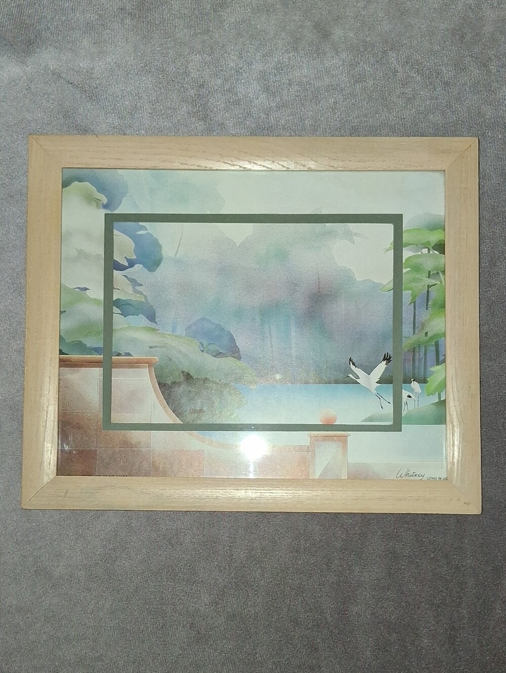 *VINTAGE* WHITNEY Art Deco Vaporwave Watercolor Print